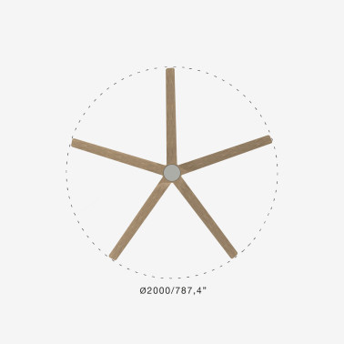 FARO BIGWOOD 20 XXL Ventilador Blanco-Pino