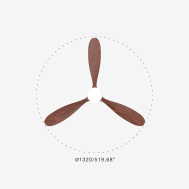 FARO POROS L LED Ventilador Negro-Nogal FSC