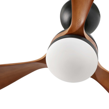 FARO POROS L LED Ventilador Negro-Nogal FSC TUYA