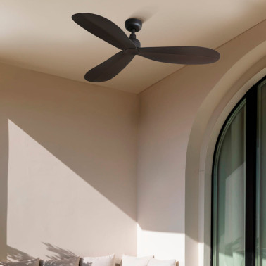 FARO PALMA M Ventilador Marrón Oscuro IP44 TUYA