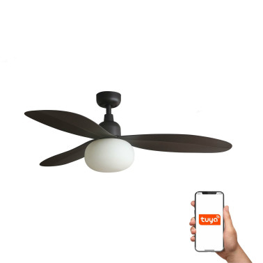 FARO PALMA M E27 Ventilador Marrón Oscuro IP44 TUYA