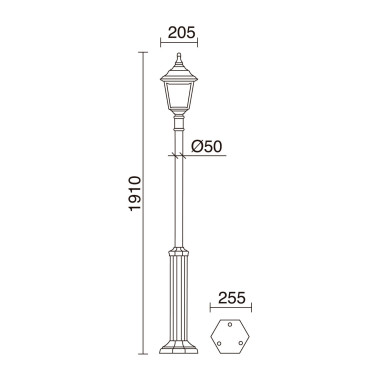 DOPO CLIC-CLAC 4 Farola con Base IP44 Negro