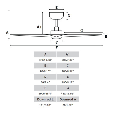 FARO HEY S LED Ventilador Negro TUYA