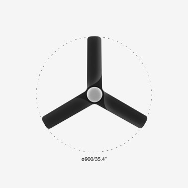 FARO HEY S LED Ventilador Negro TUYA