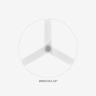 FARO HEY TUB LED S Ventilador Blanco