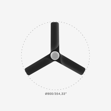 FARO HEY TUB LED S Ventilador Negro