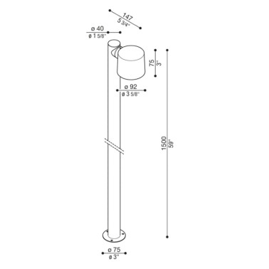 LOMBARDO KIT CLIC POST 40 H1500 GU10 Corten