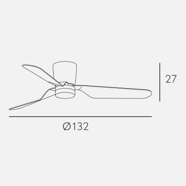 FABRILAMP KOCHI 132CM Ventilador Niquel