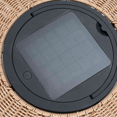 SLV ADEGAN Lámpara de Pie Solar Negro-Ratán