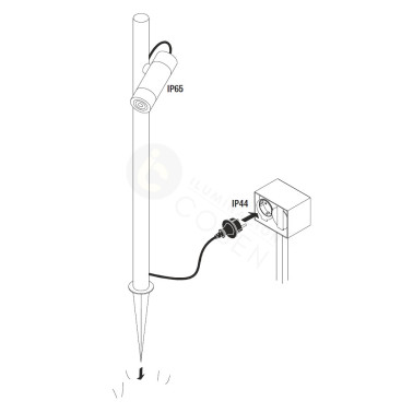 SLV HELIA SLIM 1L Estaca de Jardín con Enchufe Negro