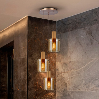 I3 VENIZE Colgante Cobre-Ambar 3L
