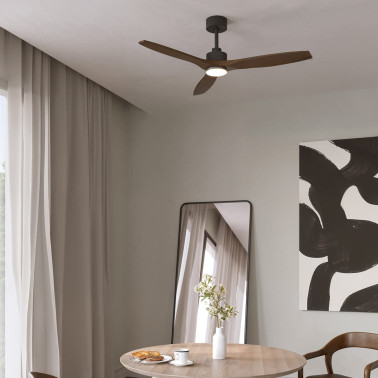FORLIGHT STEM EVO LED Ventilador Negro-Madera Oscura