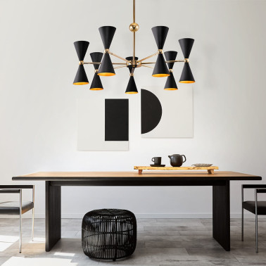 MAYTONI VESPER Colgante Negro-Oro
