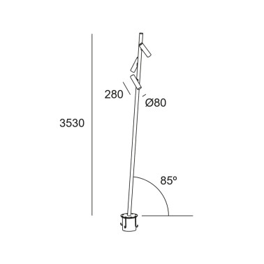 LEDSC4 JUNCUS 3 Farola Marrón 3,5M DALI