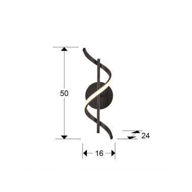 SCHULLER BOA Aplique-Plafón Negro