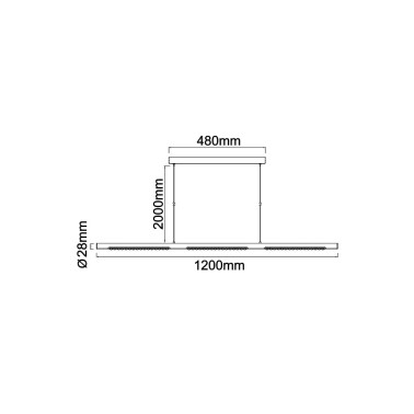 MANTRA MECA 1200 Colgante Lineal 28W 3000K Blanco
