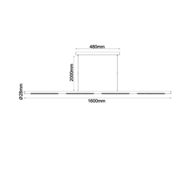 MANTRA MECA 1600 Colgante Lineal 38W 3000K Blanco