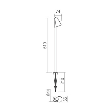 REDO NIVALIS 600 Estaca IP65 Gris Oscuro 2700K