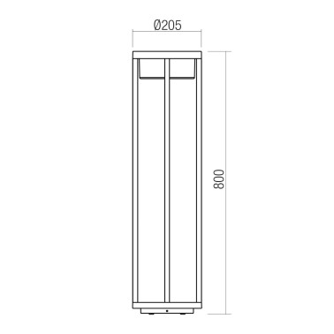 REDO MAX 800 Baliza IP65 15W 2700K Gris Oscuro
