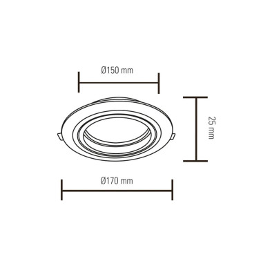 LIGHTED Aro Empotrable QR111 Redondo Blanco