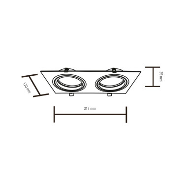 LIGHTED Aro Empotrable QR111 Doble Blanco