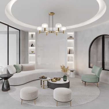 MAYTONI VISION Colgante de 6 Brazos Dorado