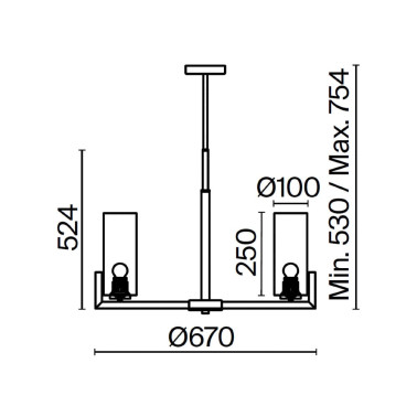 MAYTONI FORTANO 6L Lámpara de Araña Negro-Latón