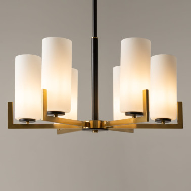 MAYTONI FORTANO 6L Lámpara de Araña Negro-Latón