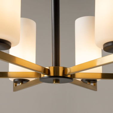 MAYTONI FORTANO 6L Lámpara de Araña Negro-Latón