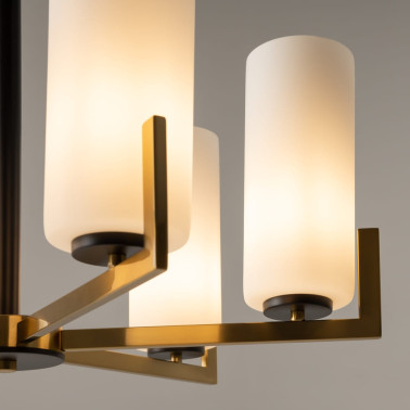 MAYTONI FORTANO 6L Lámpara de Araña Negro-Latón