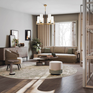 MAYTONI FORTANO 6L Lámpara de Araña Negro-Latón