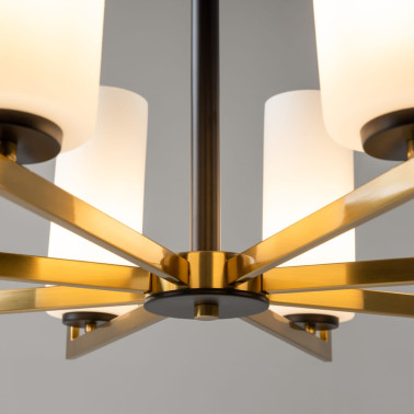 MAYTONI FORTANO 8L Lámpara de Araña Negro-Latón