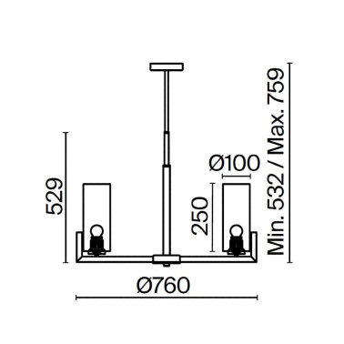 MAYTONI FORTANO 8L Lámpara de Araña Negro-Latón