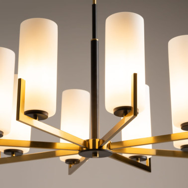 MAYTONI FORTANO 8L Lámpara de Araña Negro-Latón