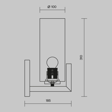 MAYTONI FORTANO Aplique de Pared Negro-Latón