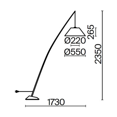 MAYTONI CAMPANULA Lámpara de Arco Negra