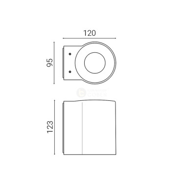 GOCCIA KYKLO 90 Aplique de Pared Antracita 8W