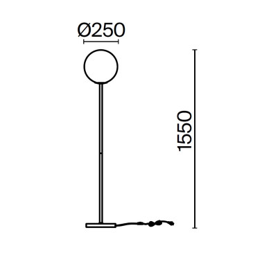 MAYTONI RING Lámpara de Pie Negro-Blanco