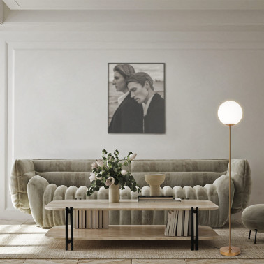 MAYTONI RING Lámpara de Pie Latón-Blanco