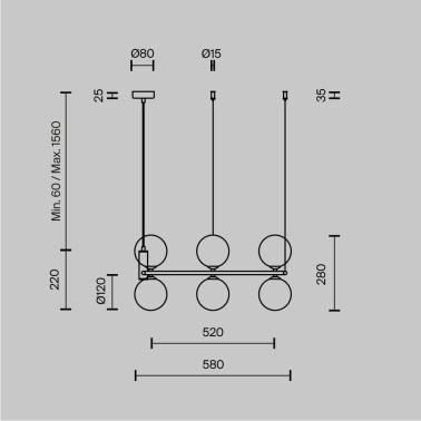 MAYTONI RING Lámpara Colgante 6L Blanco