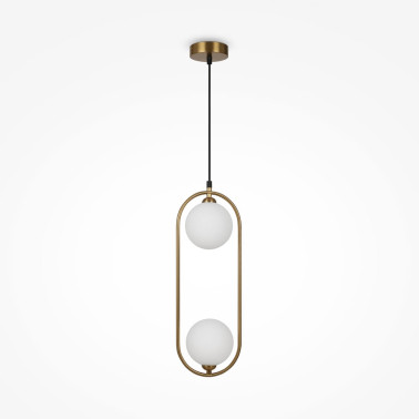 MAYTONI RING Lámpara Colgante 2L Latón-Blanco