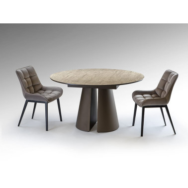 SCHULLER SAMARA Mesa Comedor Travertino-Marrón