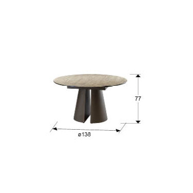 SCHULLER SAMARA Mesa Comedor Travertino-Marrón
