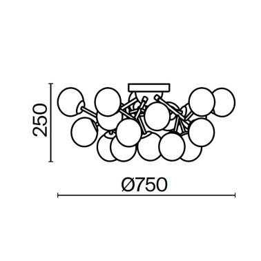 MAYTONI DALLAS 20L Plafón de Techo Oro-Ámbar