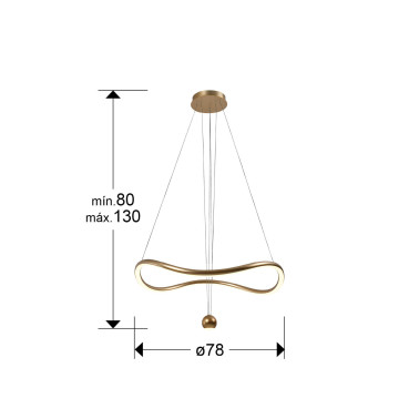 SCHULLER ROMINA Colgante Dorado Brillo TUYA + Mando