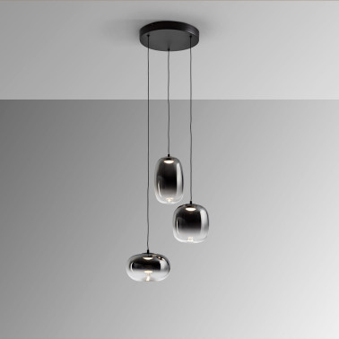 SCHULLER ONICE Colgante 3L Negro-Smoky D30