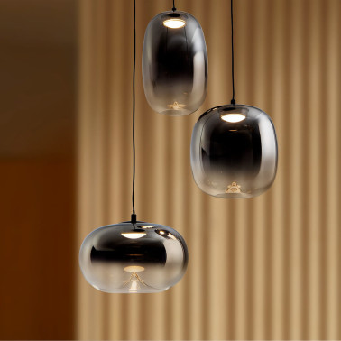 SCHULLER ONICE Colgante 3L Negro-Smoky D30