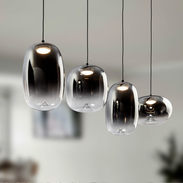 SCHULLER ONICE Colgante Lineal 4L Negro-Smoky