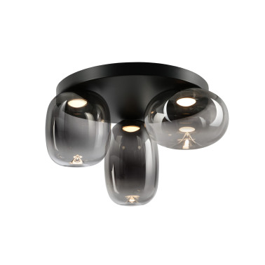 SCHULLER ONICE Plafón 3L Negro-Smoky