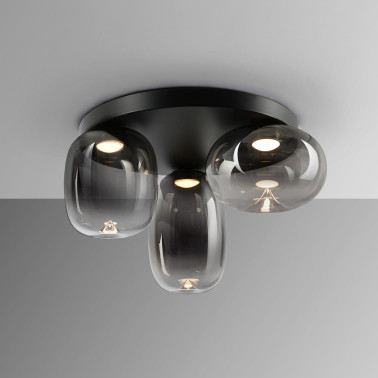 SCHULLER ONICE Plafón 3L Negro-Smoky